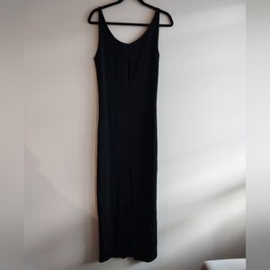 Ron Leal Vintage Black Sleeveless Bodycon Maxi Dress w/Keyhole Cutout Detail